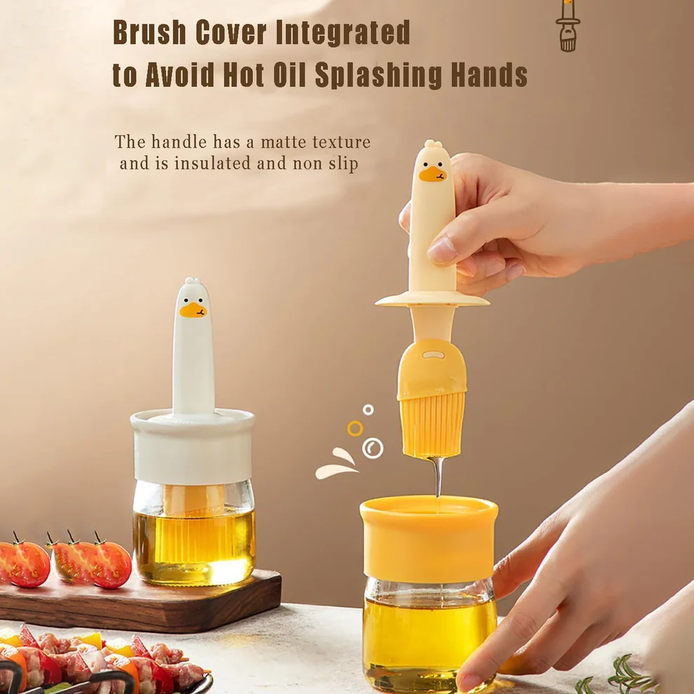 2 In 1 Oil Dispenser Bottle With Silicone Brush