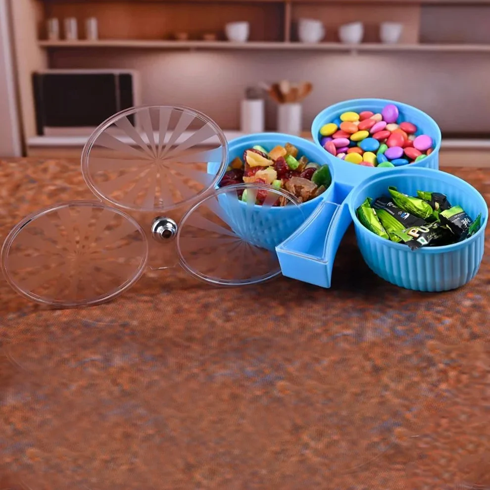 3 Compartment Revolving Dry Fruit Box