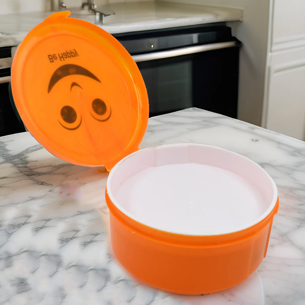 Smily Plastic Lunch Box With Spoon