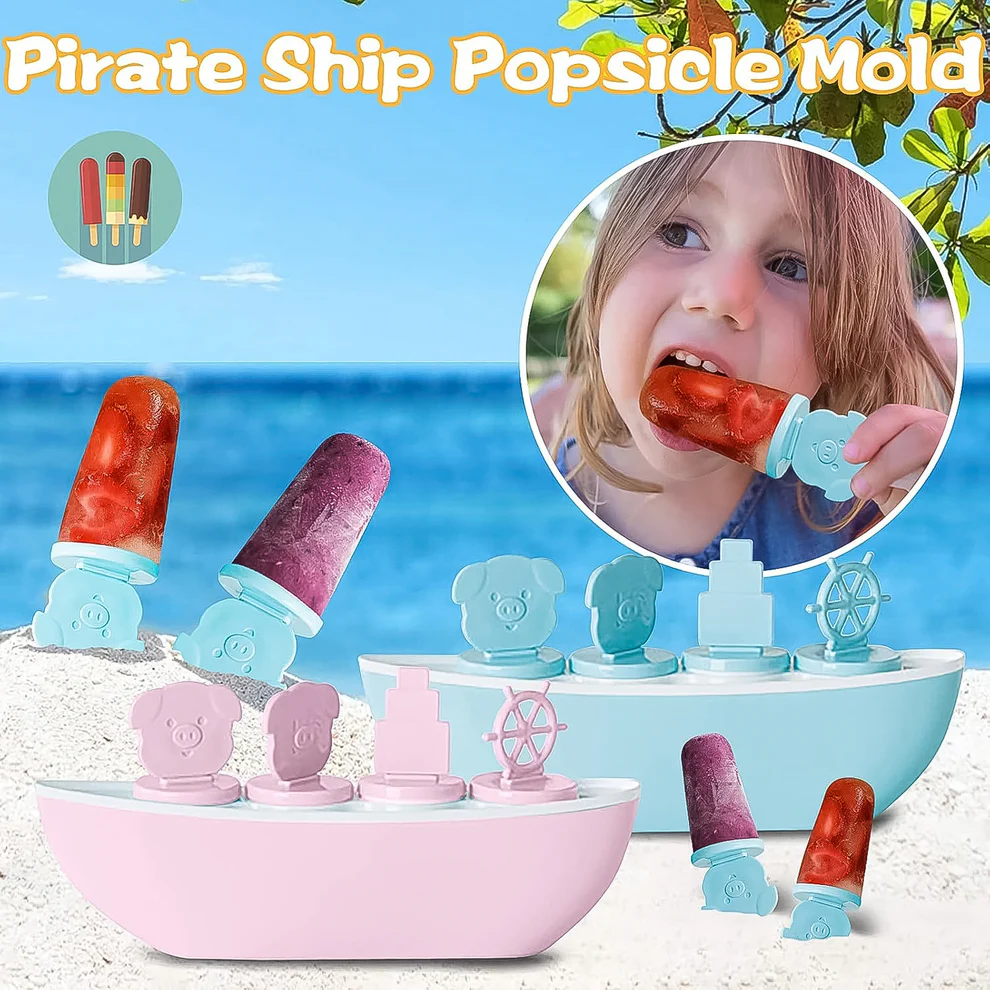 Creative Boat Shape Ice Cream Mold with Piggy