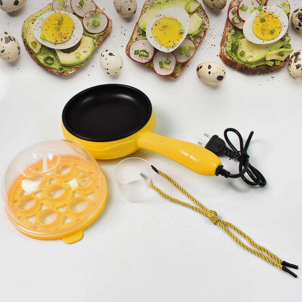 Electric 2 in 1 Egg Frying Pan with Egg Boiler