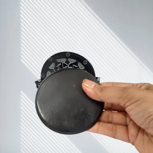 Black Round Flower Engraved Marble Coaster