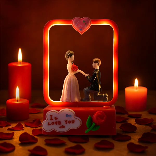 Romantic LED Love Couple Decorative Night Lamp Showpiece