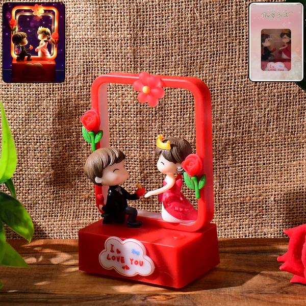Romantic Couple Figurine with LED Light...
