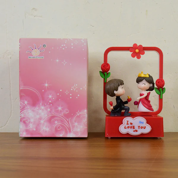 Romantic Couple Figurine with LED Light Decorative Showpiece