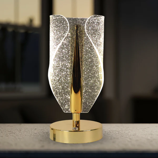 Luxury Crystal Table Lamp with USB Charging Touch Control