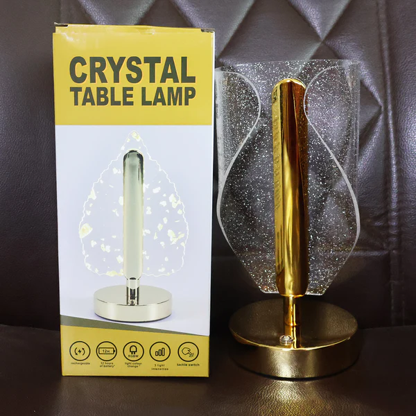 Luxury Crystal Table Lamp with USB Charging Touch Control