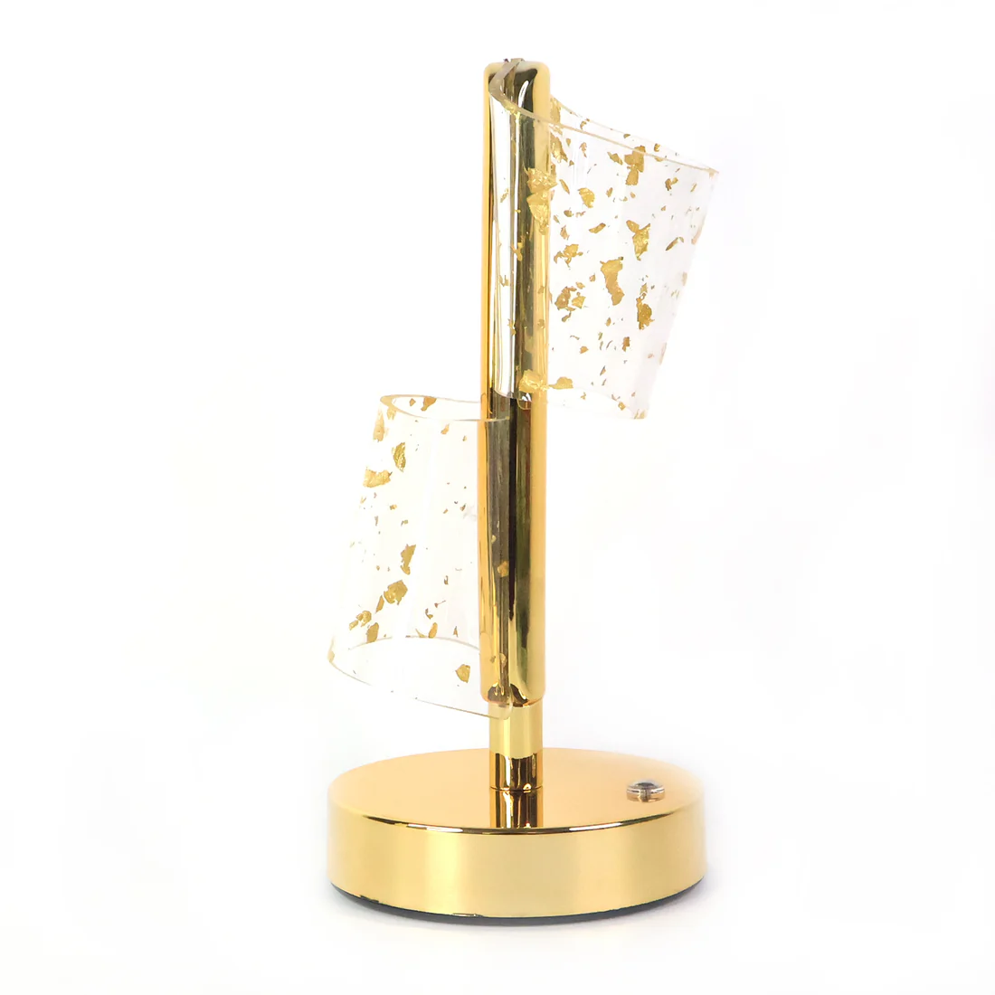 Golden Double Shade Crystal LED Table Lamp for Home Decor