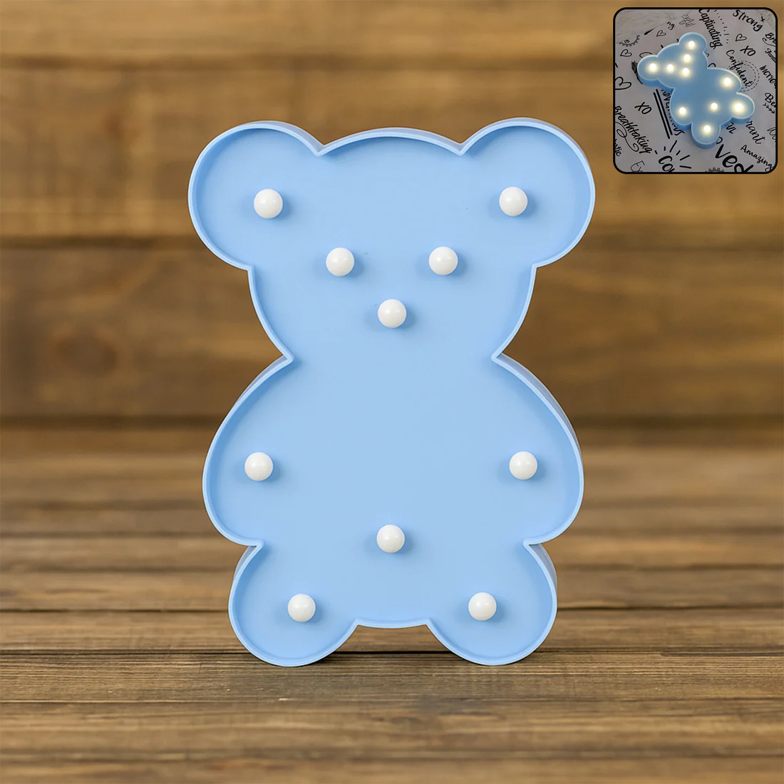 Cute Teddy Bear Shape LED Night Light fo...