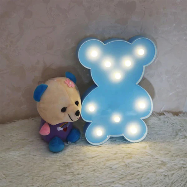 Cute Teddy Bear Shape LED Night Light for Kids Room