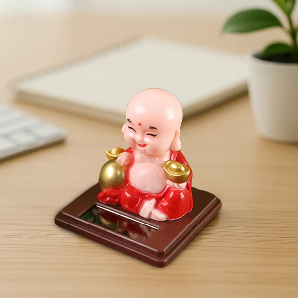 Solar Powered Moving Head Buddha Car Ornament