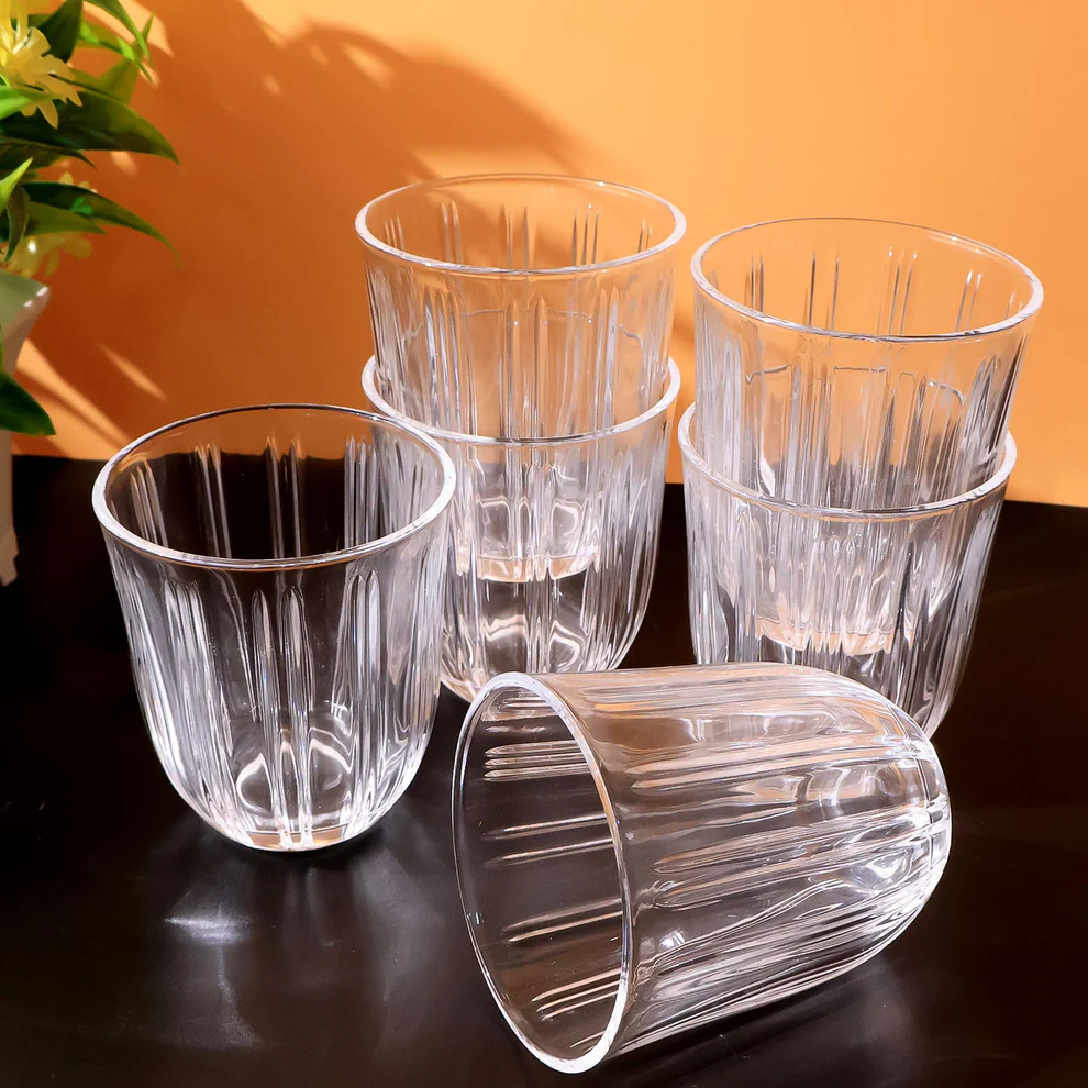 Transparent Glass Tumbler Set 256ml 6 Pieces