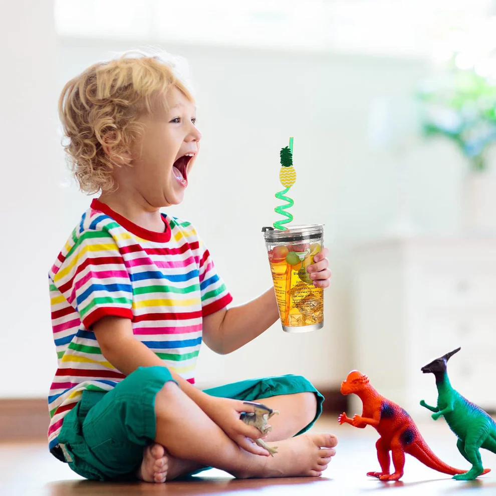 Reusable Plastic Drinking Straws Set of 12