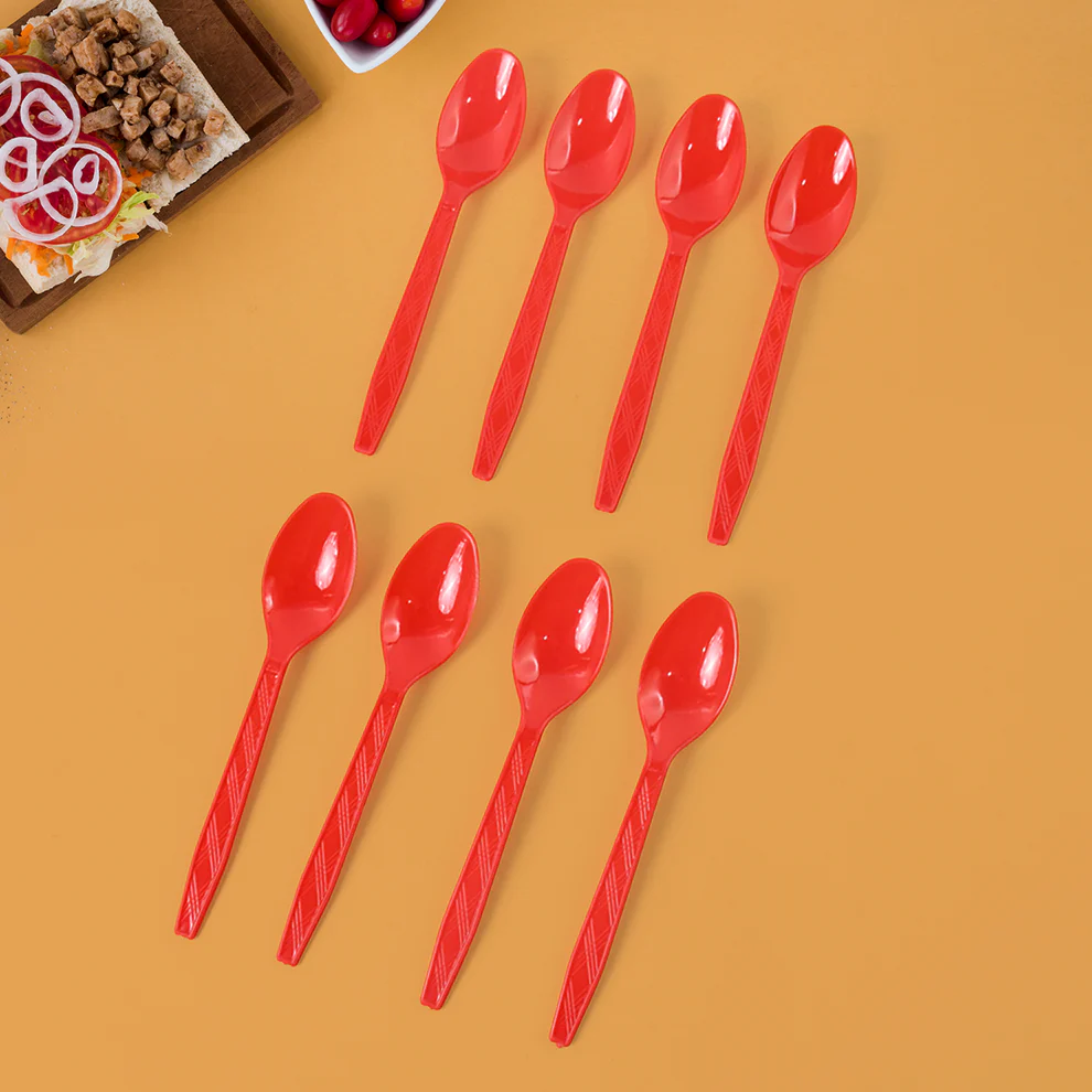 Reusable Plastic Dining Spoons Set of 8
