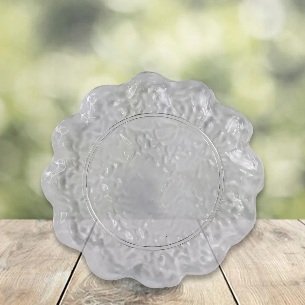 Plastic Flower Design Dinner Plates Set of 10