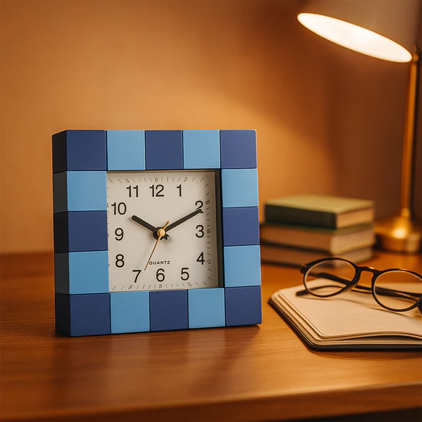 Square Quartz Table Clock for Home Decor