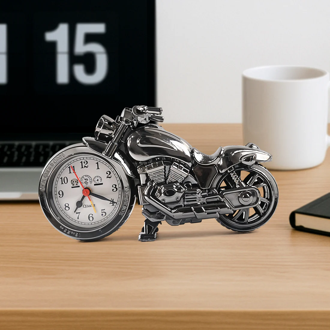Motorcycle Design Table Alarm Clock for...