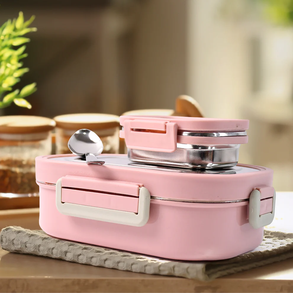 Qunic Stainless Steel Snack Lunch Box Wi...