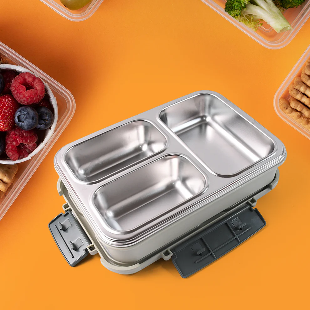 3 Compartment Stainless Steel Lunch Box
