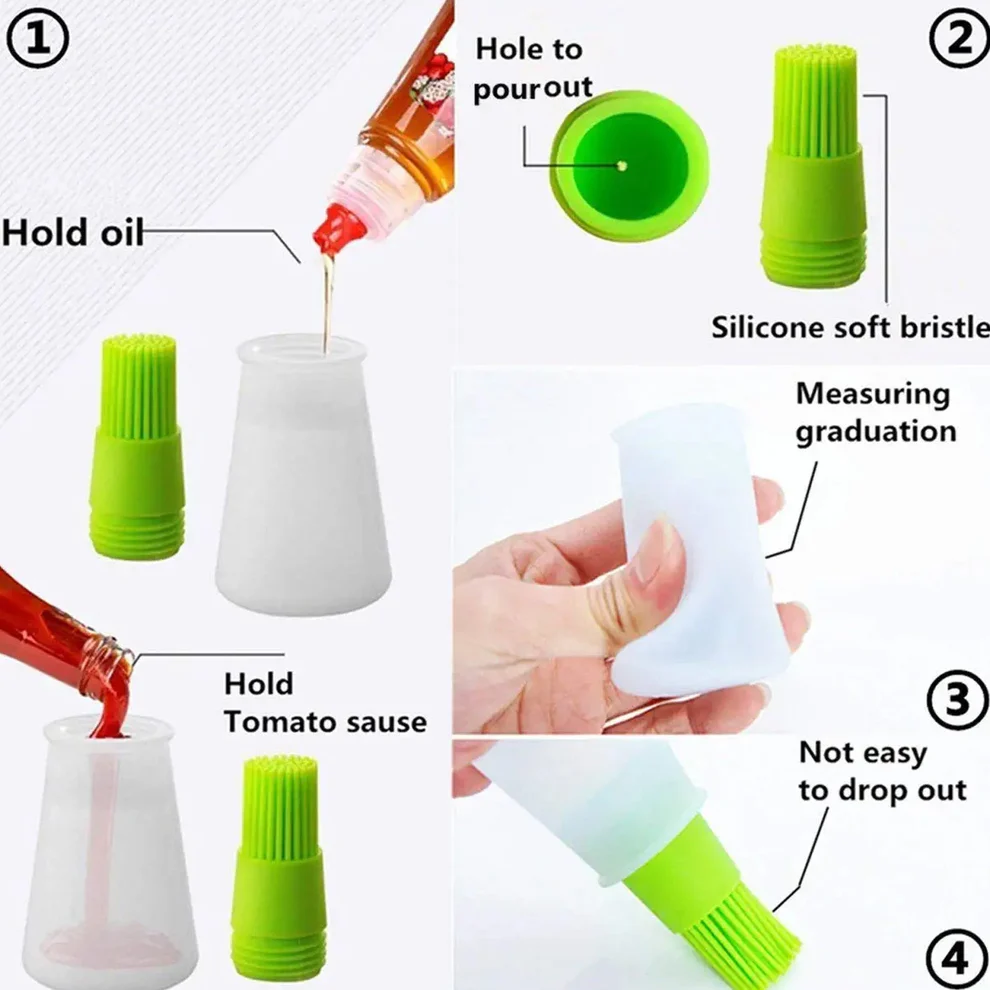 Silicone Oil Bottle with Brush Cap