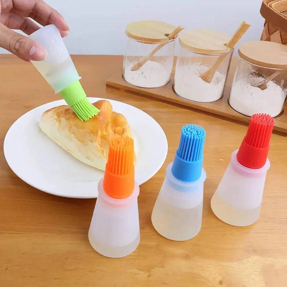 Silicone Oil Bottle with Brush Cap