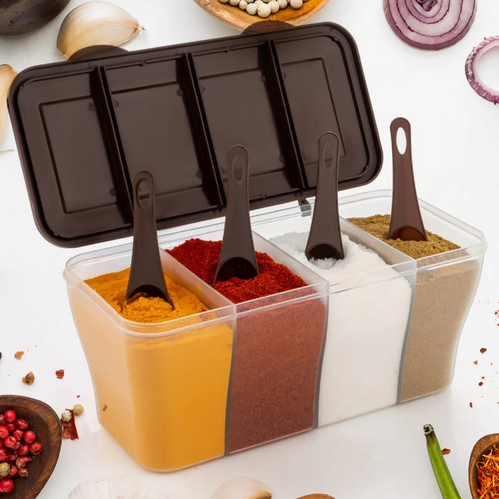 4 Section Airtight Pickle Jar with Spoon...