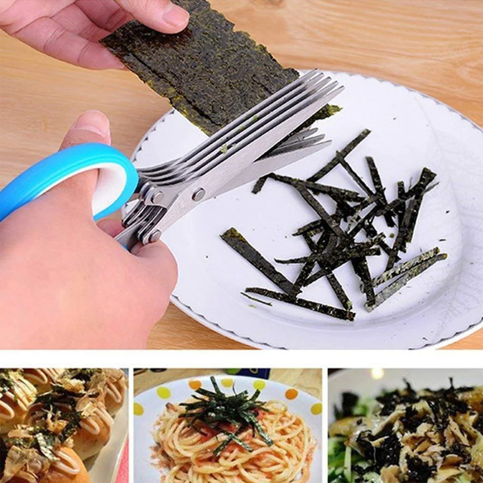 5 Blade Multipurpose Herb Scissors for Kitchen Use
