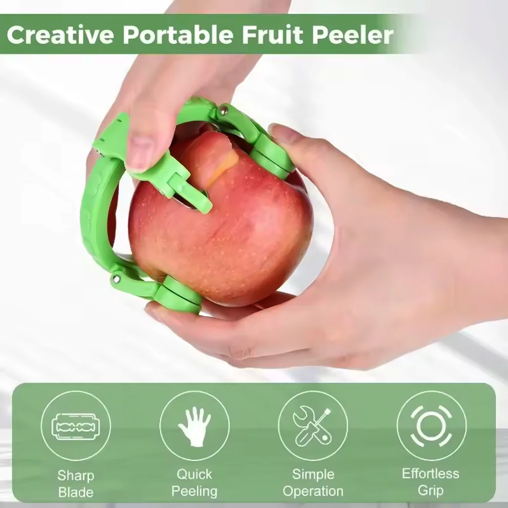 Adjustable Apple Peeler Cutter with Holder Ring Tool