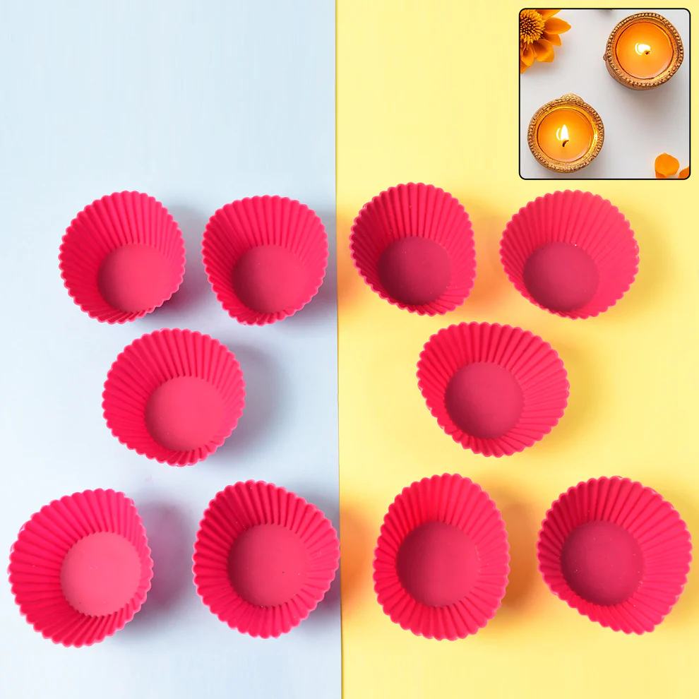 Silicone Cup Cake Baking Mould Set for K...