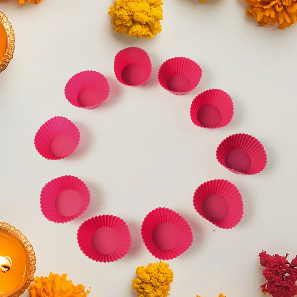Silicone Cup Cake Baking Mould Set for Kitchen 10 Pieces