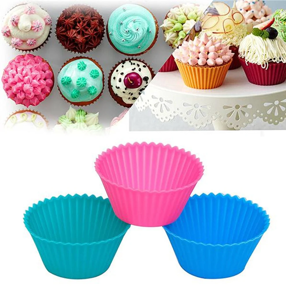 Silicone Cup Cake Baking Mould for Home Kitchen Use