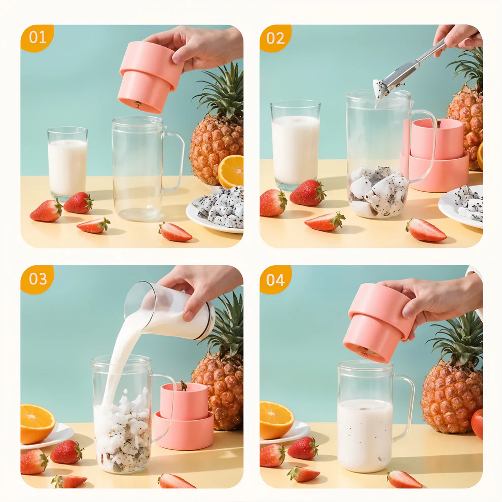 Portable USB Rechargeable Juicer Blender with Handle 420 ml