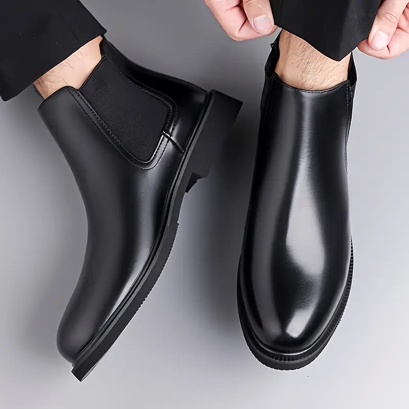 Latest Stylish Men's Black Chelsea Boots | Faux Leather Slip-On Ankle Boots | Comfortable Casual & Formal Footwear for Men & Boys