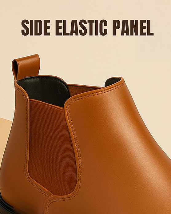 Latest Trendy Men’s Tan Chelsea Boots | Premium Faux Leather Ankle Boots | Comfortable Slip-On Footwear for Men's & Boys