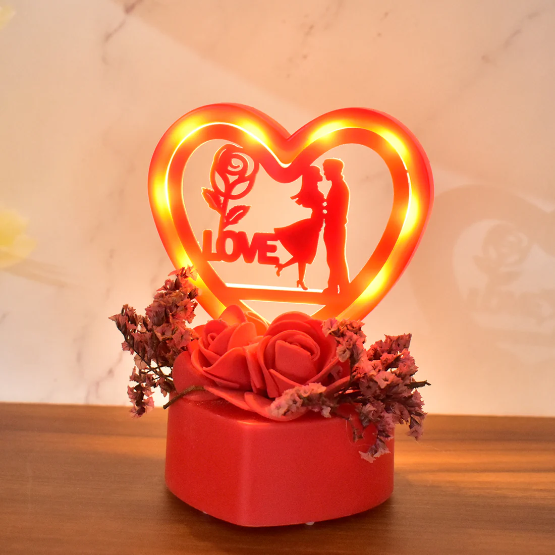 Romantic Heart Shaped Love Couple Decora...