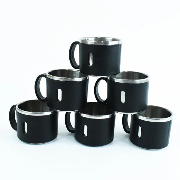 Apex Stainless Steel Desk Mug Set of 6