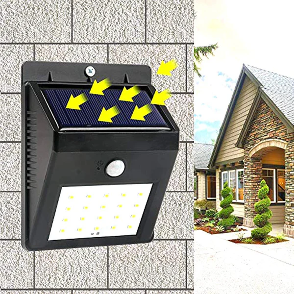 Solar Security LED Wall Light Outdoor Ga...