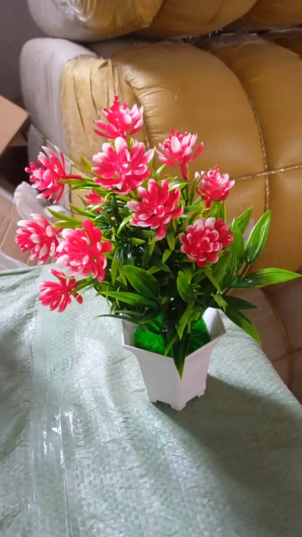 Artificial Flower Plant with Cute Pot for Decor
