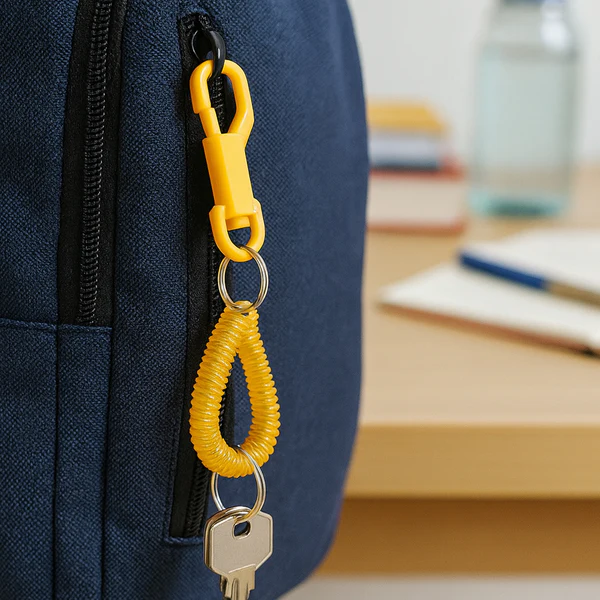 Coiled Retractable Keychain with Strong Spring