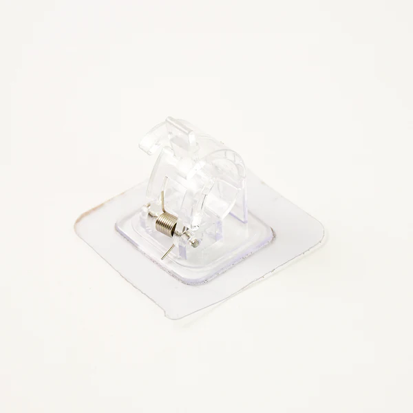 Self Adhesive Transparent Wall Clip with Spring Grip