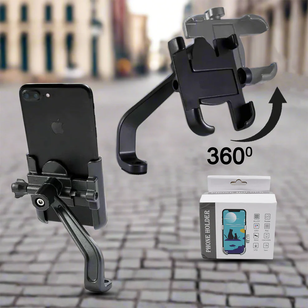 Full Metal Bike Scooty 360 Degree Rotating Mobile Holder