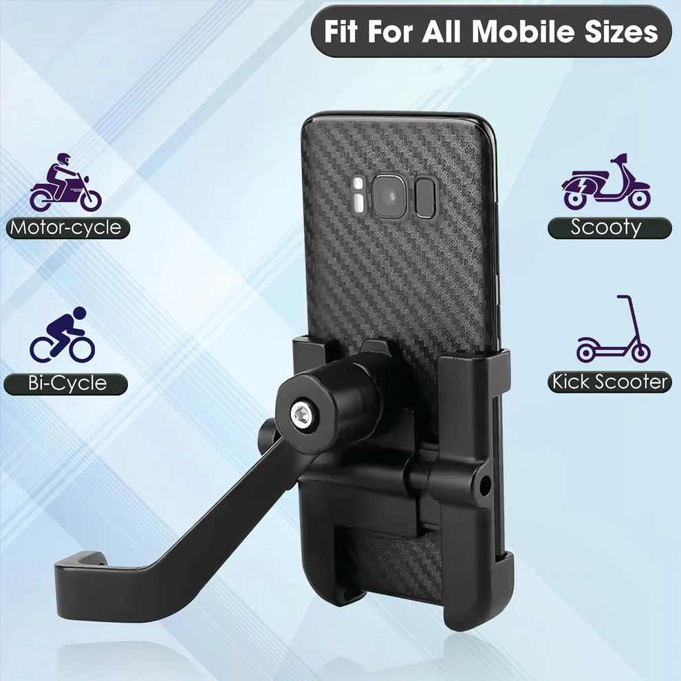 Full Metal Bike Scooty 360 Degree Rotating Mobile Holder