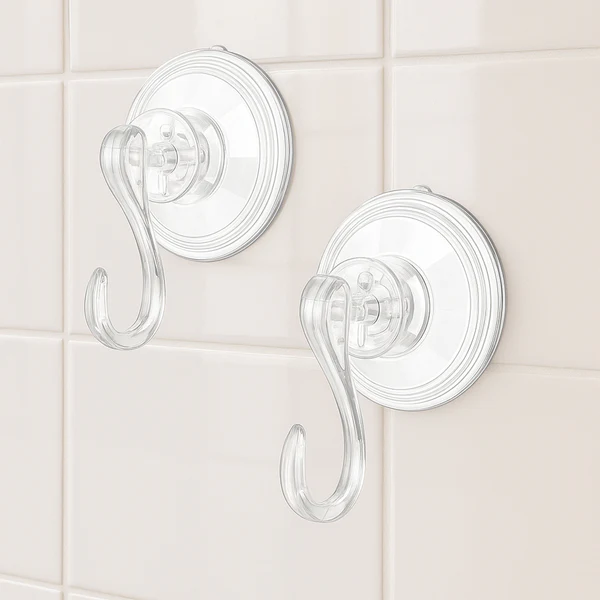 Plastic Suction Cup Hooks Set of 4