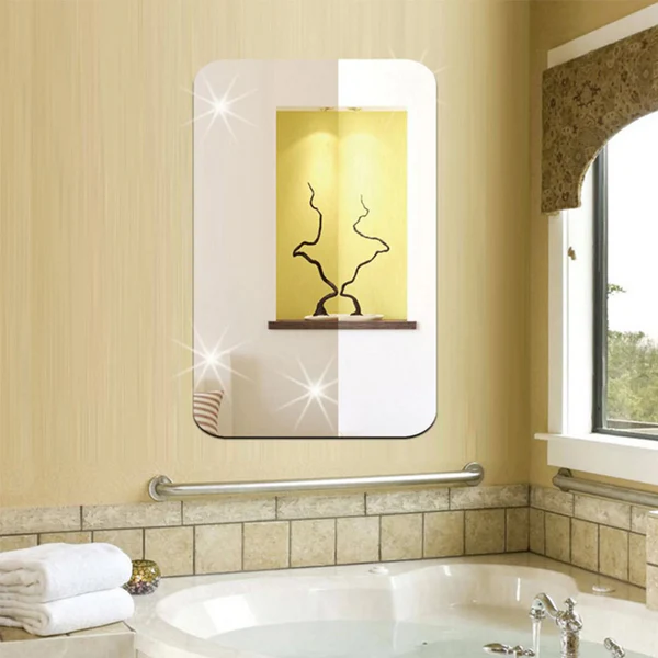 Plastic Square 3D Mirror Wall Sticker 30x30