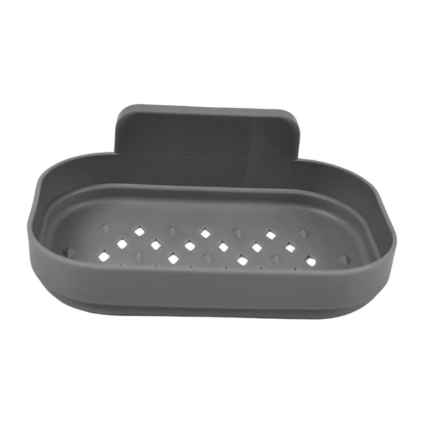 Self Adhesive Wall Mounted Soap Dish Holder Black Color