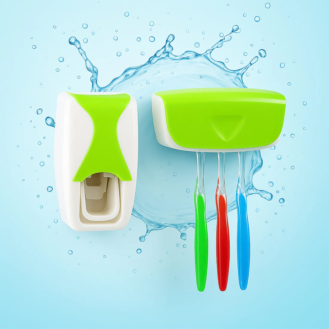 Toothpaste Dispenser with Toothbrush Holder