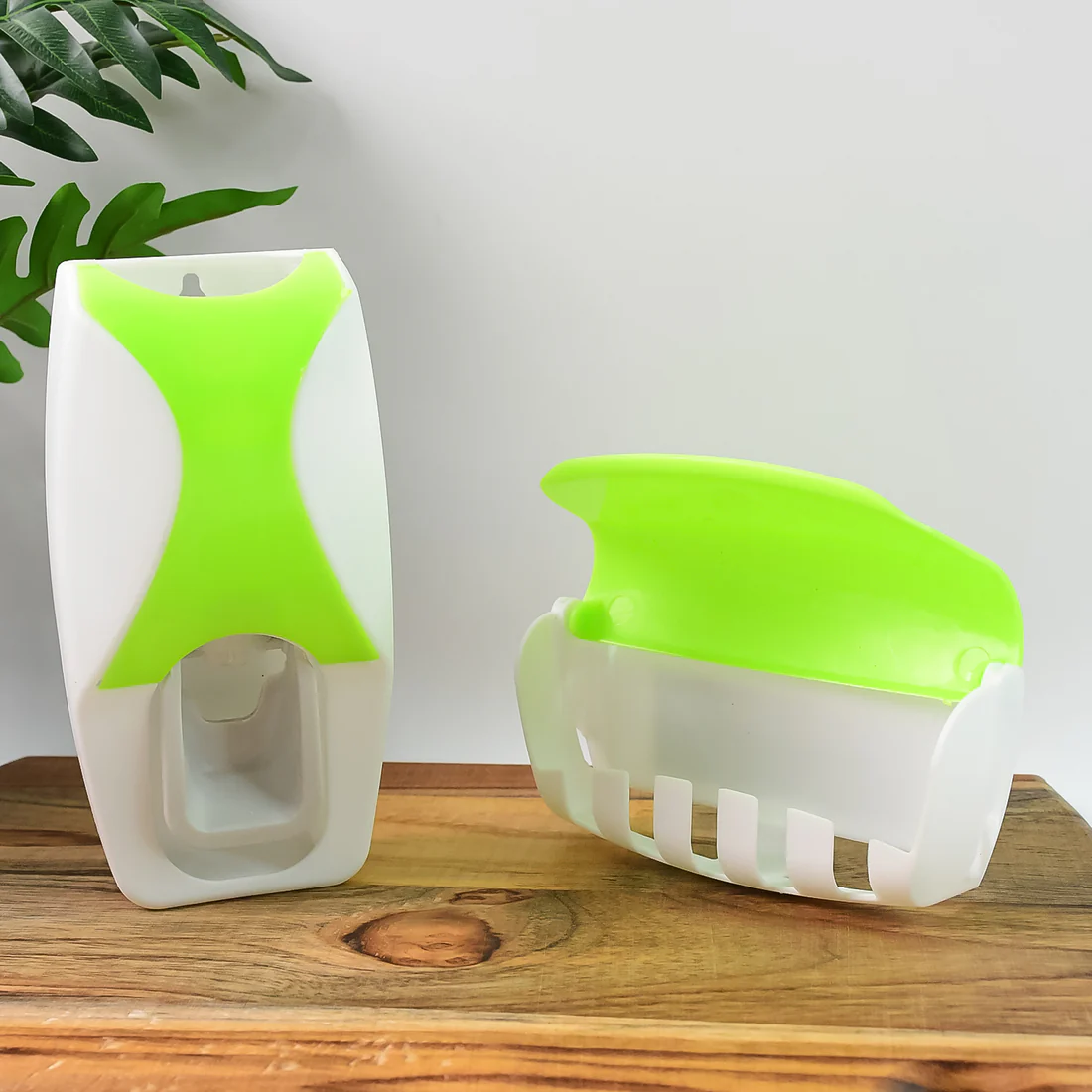 Toothpaste Dispenser with Toothbrush Holder