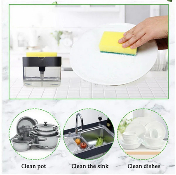 2 in 1 Countertop Soap Dispenser with Sponge Holder