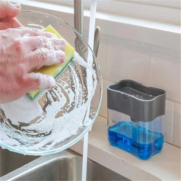 2 in 1 Countertop Soap Dispenser with Sponge Holder