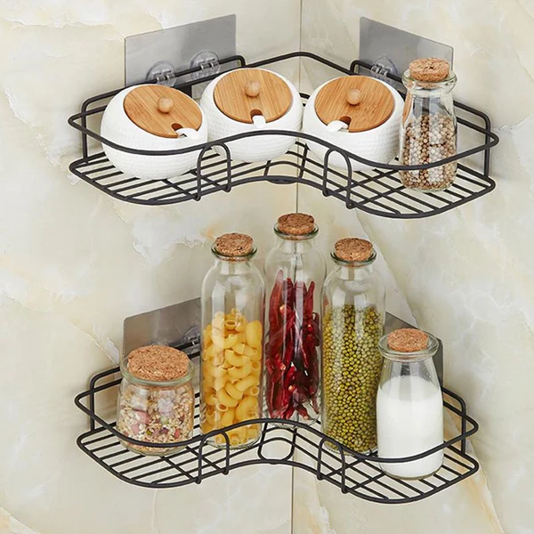 Self Adhesive Corner Shelf Organizer Rack